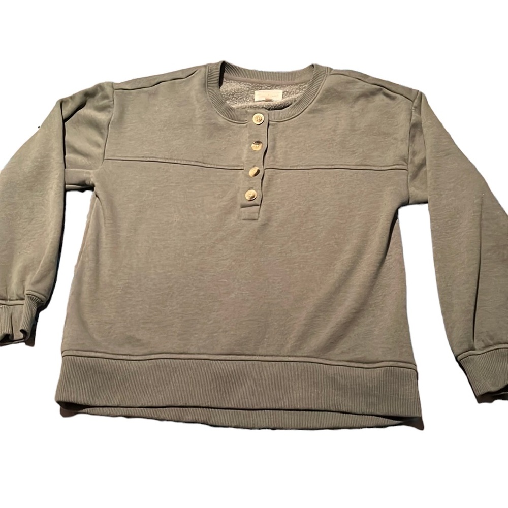 Lou & Gray button sweatshirt size small